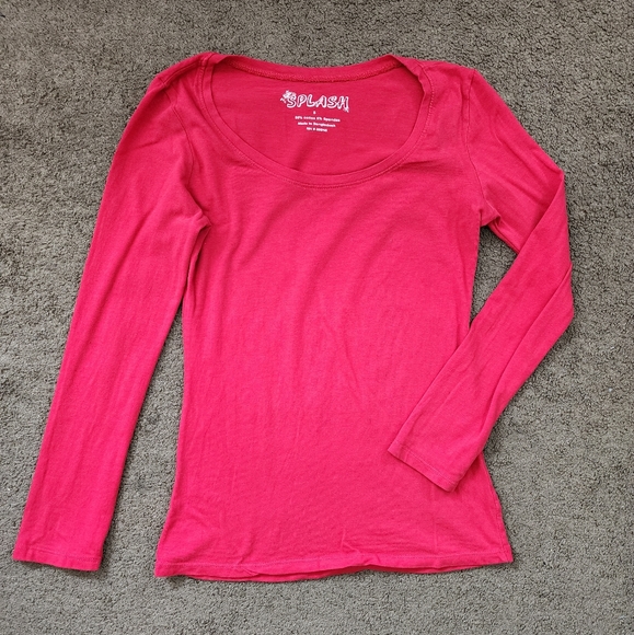 Red L/S Tee Shirt, Women's Small - Picture 2 of 10